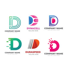 d alphabet letter Corporate business company marketing logo design elegant and badge design collection  vector logo