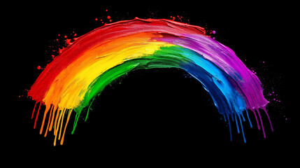 A vibrant and colorful rainbow paint splash, perfect for creating a positive and uplifting atmosphere.