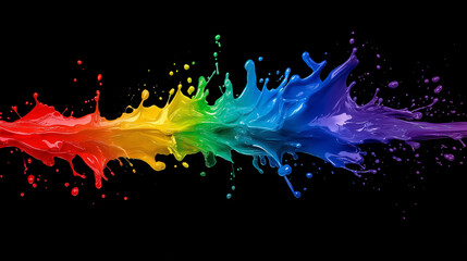 A vibrant and colorful paint splash, perfect for creating a dynamic and energetic design.