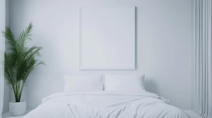 White bedroom mockup.