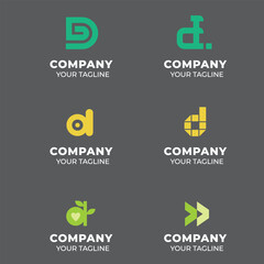 d alphabet letter Corporate business company marketing logo design elegant and badge design collection  vector logo
