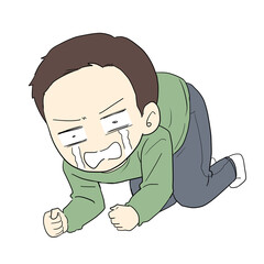 悔しくて泣く男性