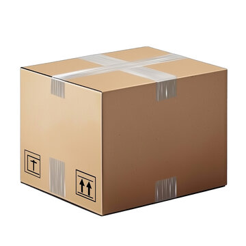 Cardboard box with tape, ideal for shipping and storage needs