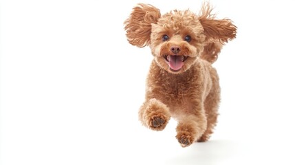 Happy Toy Poodle running.
