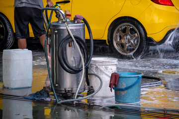 Car Wash Foam Tank Operated By Air Compressor. High Quality Shampoo Foam Generator