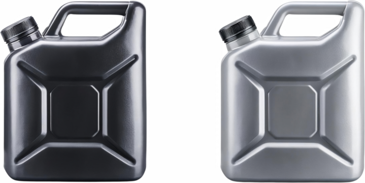 Gray and Black Plastic Jerry Cans Fuel Containers Industrial Packaging