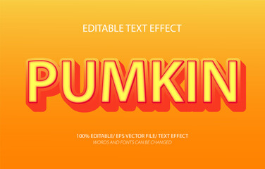 Pumkin editable text effect, 3D editable text template.