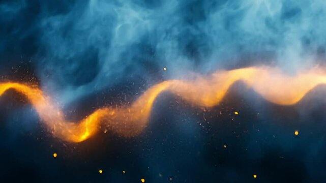 background with flowing fire and white smoke footage