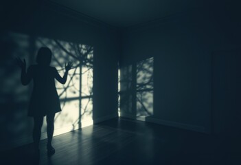 Obraz premium Dreamscape A surreal dreamlike representation of shadows in a ro