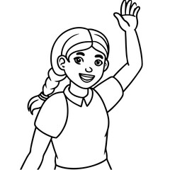 girl doing hi gesture