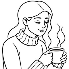 girl drinking coffee