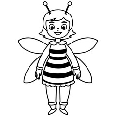  girl in bee costume illustration