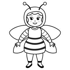  girl in bee costume illustration