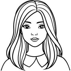 girl with beautiful straight hair illustration