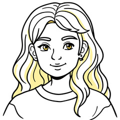 golden hair girl illustration