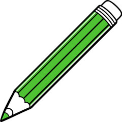  green pencil illustration-