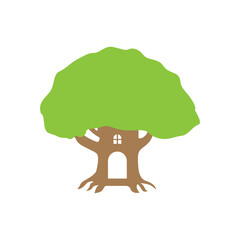 simple modern Treehouse logo design vector illustration