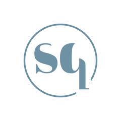 circle custom letter SQ logo on the letter modern style