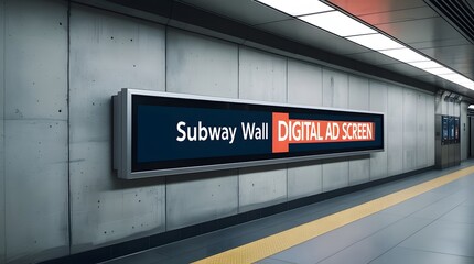 Subway Billboard Screen Mockup, LCD screen mockup