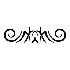 Obraz premium Tribal Tattoo Border Illustration. Isolated on White Background. Vector Clipart with Simple Design