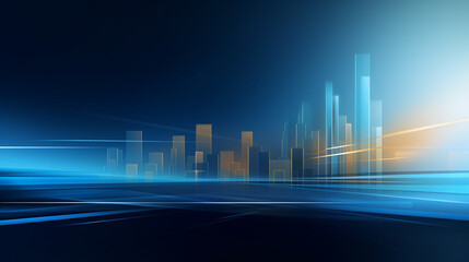 Image of future essence of urban innovation, New York City skyline vector flat design