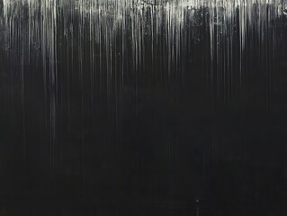 Abstract dark background with vertical white streaks, resembling dripping paint or rain.