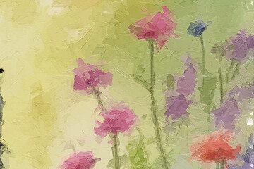 Oil paintings and various flowers, marine creatures, cats, dogs, chrysanthemums are beautiful