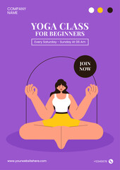 Yoga and Meditation Lifestyle Illustration for Social Media Flyer Templates