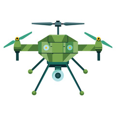 Military Drone Vector Illustration On White Background