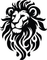 Lion Head Silhouette Design Illustration