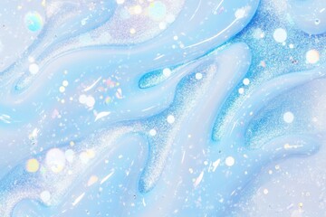 Icy blue fluid marble background with a glossy pearlescent effect and shimmer