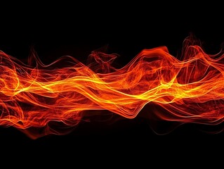 Fototapeta premium Abstract fiery waves on black background.