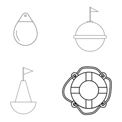 ship buoy icon at sea illustration design