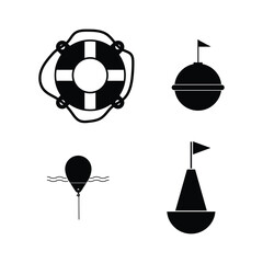 ship buoy icon at sea illustration design