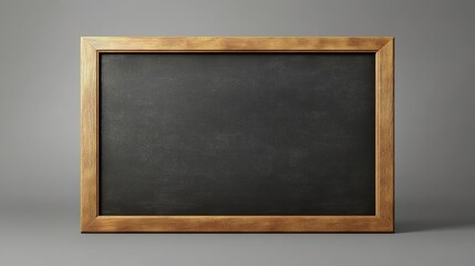 A black chalkboard on a white background and a wooden frame with clipping path . Promotion and details concept