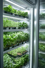 Fototapeta premium Indoor Gardening System with LED Grow Lights