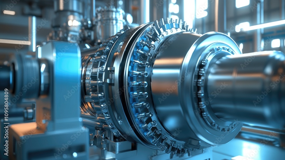 Aufkleber The turbine generator system linked to a small modular reactor (SMR), efficiently converting steam into electricity in a clean energy plant