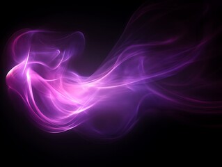 Abstract purple smoke swirls on black background.