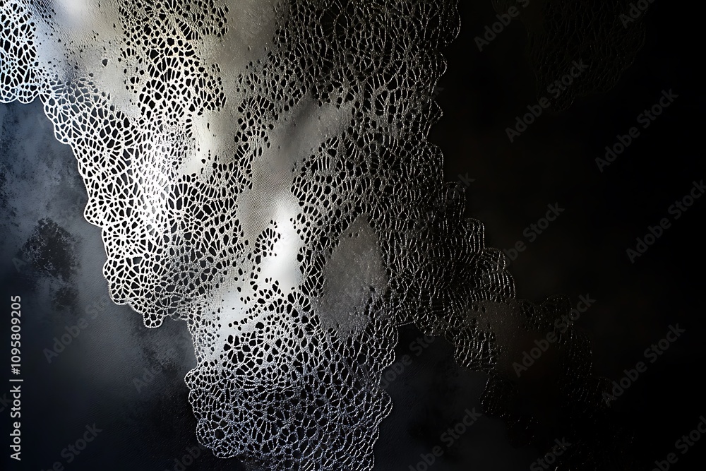 Poster abstract silver pattern on dark background.