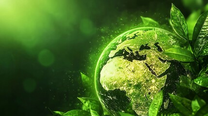 Eco World Ozone Day Glowing Earth with Atmospheric Layers and Clean Visuals   A digital showcasing...