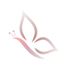 Artistic butterfly silhouette with gradient fill for your logo. Beauty, spa, lifestyle, care, relax, yoga, abstract, wings, symbol icon design vector.