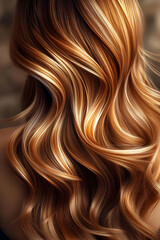 Fototapeta premium Wavy Auburn Hair Illustration