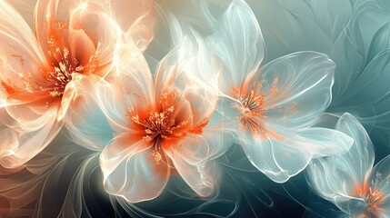 Fototapeta premium A stunning background with translucent flowers, capturing a dreamy and captivating floral design