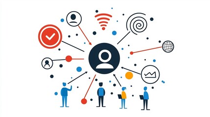 Obraz premium Modern black outline icon set depicting elements of work efficiency project management business production and target success Symbolizing innovative solutions for productivity optimization