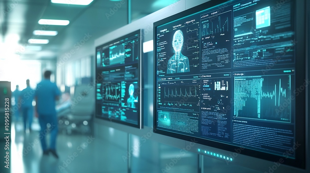 Poster cutting edge healthcare dashboard providing real time monitoring alerts and predictive analytics to 