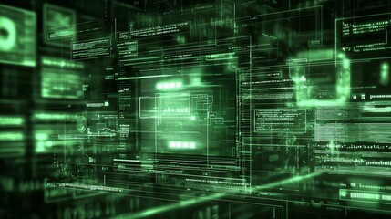 Futuristic virtual interface showcasing the steps and security features of a seamless cashless digital transaction process in a technologically advanced interconnected modern economy