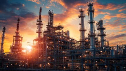 Fototapeta premium Refinery sunset.