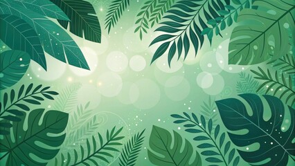 Lush tropical leaves creating a serene background