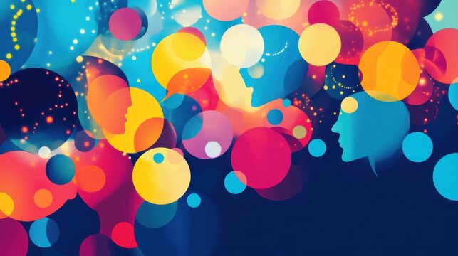 Colorful Abstract Silhouettes of Conversations