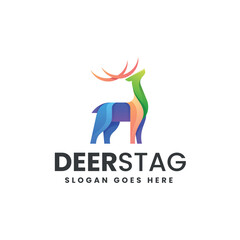 Deer Stag Gradient Colorful Logo